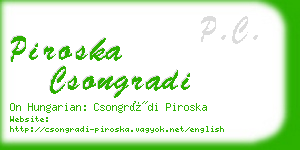 piroska csongradi business card